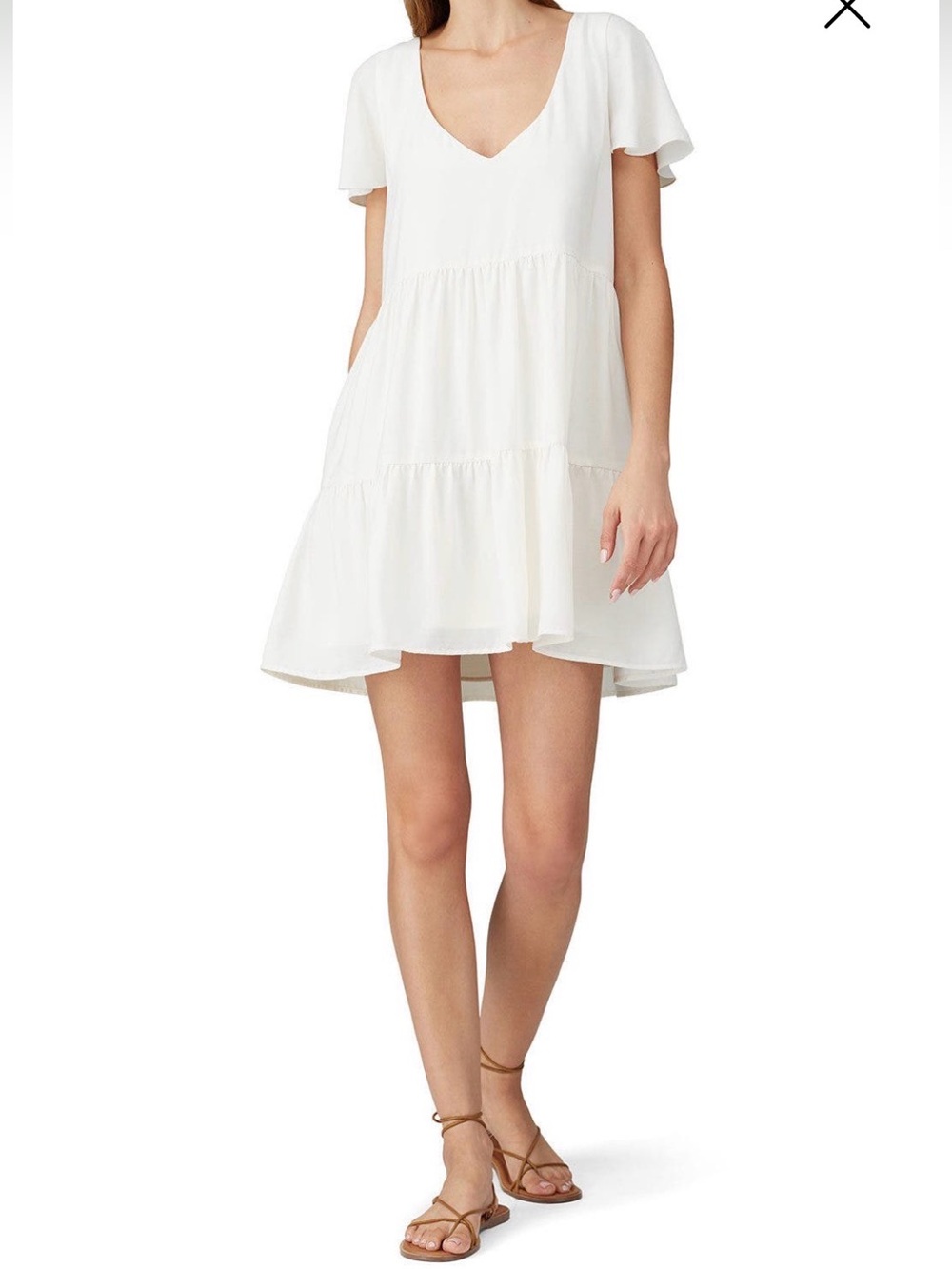 Show Me Your Mumu - Cia Women's White Tiered V-Neck Mini Dress